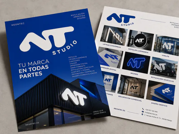 Flyers corporativos azules y blancos