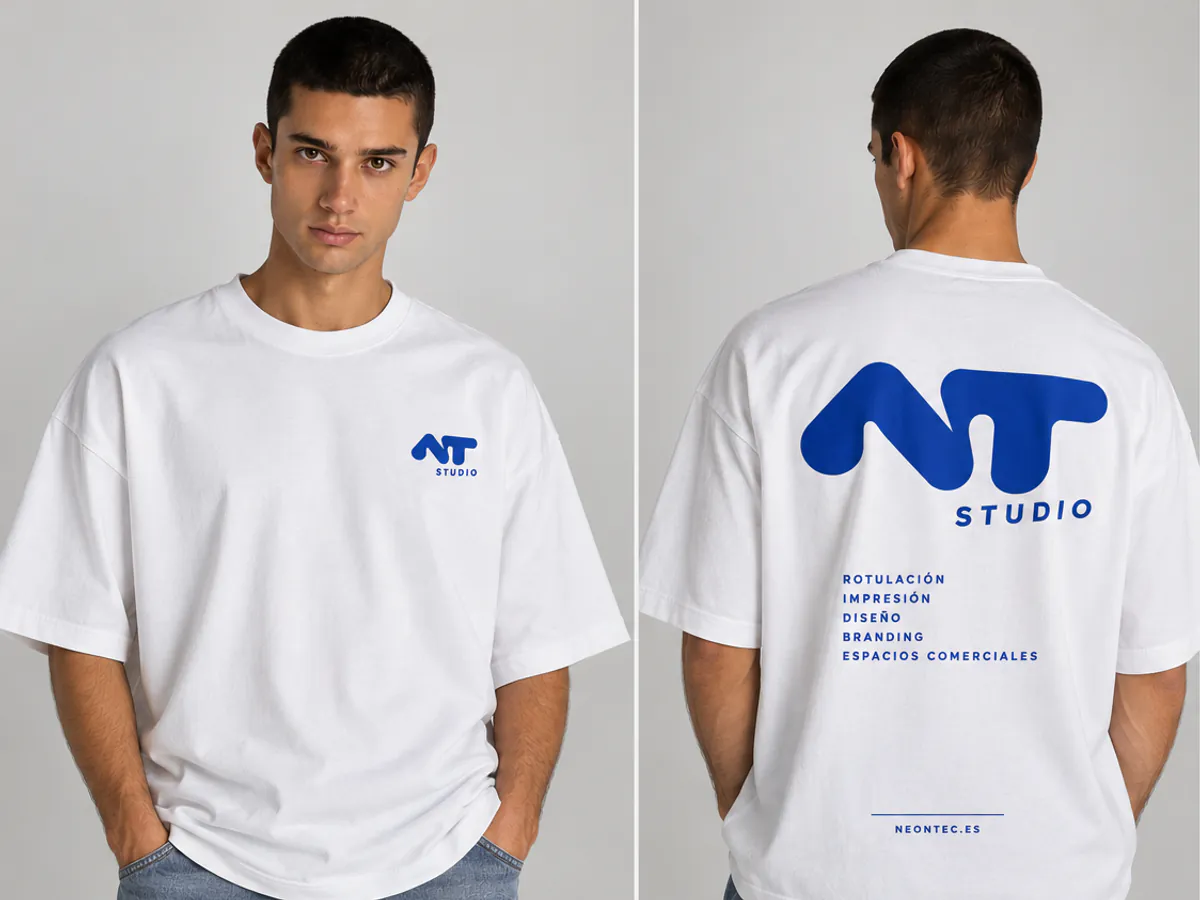 Camiseta oversize blanca estampada en DTF